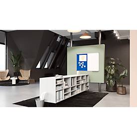 Kombiboard Legamaster UNITE, Pinboard & Whiteboard, B 1200 x T 12,6 x H 900 mm, Markerablage, lackierter Stahl & Filz, weiß & blau