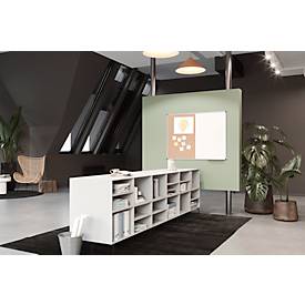 Kombiboard Legamaster UNITE, Pinboard & Whiteboard, B 900 x T 12,6 x H 600 mm, lackierter Stahl & Naturkork, weiß & braun