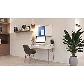 Kombiboard Legamaster UNITE, Pinboard & Whiteboard, B 900 x T 12,6 x H 600 mm, Markerablage, lackierter Stahl & Filz, weiß & blau