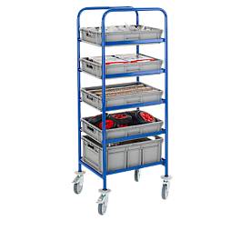 Kommissionierwagen mit 5 waagerechten Auflageebenen