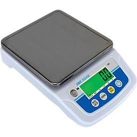 Kompaktwaage Adam CBX 3001, Wägebereich 0,5 g-3 kg, tragbar, USB, LC-Display, Netzanschluss/Akku, B 155 x T 255 x H 60 mm, ABS/Edelstahl, grau