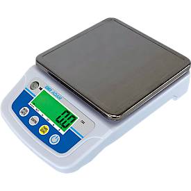Kompaktwaage Adam CBX 3001, Wägebereich 0,5 g-3 kg, tragbar, USB, LC-Display, Netzanschluss/Akku, B 155 x T 255 x H 60 mm, ABS/Edelstahl, grau