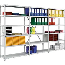 Komplett-Lagerregal, pulverbeschichtet lichtgrau