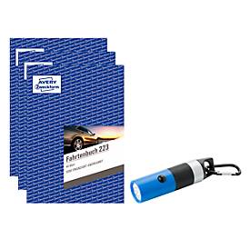 Komplettangebot Avery Zweckform 3 x Fahrtenbuch 223 + gratis LED-Leuchte