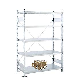 Komplettangebot SSI Schäfer Steckboden-Fachregal VSR3000, Grundregal, 5 Böden, B 1282 x T 400 x H 1910 mm + gratis 36 Rollen Schäfer Shop Select Packband