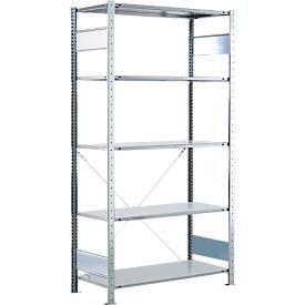 Komplettangebot Steckregal MULTIplus150 Express, 5 Fachböden, Tragkraft 150 kg/Boden + gratis 3200 x Schäfer Shop Pure Falthandtücher, 2-lagig, weiß