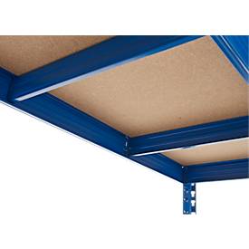 Komplettangebot Weitspann-Steckregal 600, diverse Maße, 1 Grundregal, 2 Anbauregale & 12 Böden, Stahl, himmelblau RAL 5015