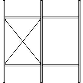 Komplettregal MBR 3000, Anbaufeld, 3 schräge Fachebene, 1536 x 400 x 1004 mm