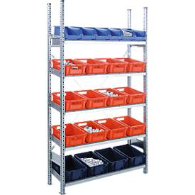 Komplettregal SBR 3000, Grundfeld, 5 schräge Fachebene, 2278 x 400 x 995 mm