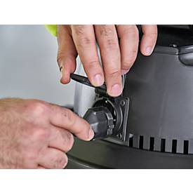 Komplettset Nass-Trockensauger, mit Werkzeugsteckdose, inkl. Großmülltonne für 120 l, 1 Patronenfilter & 1 Vliesfilter, blau