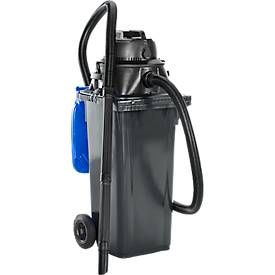 Komplettset Nass-Trockensauger, mit Werkzeugsteckdose, inkl. Großmülltonne für 120 l, 1 Patronenfilter & 1 Vliesfilter, blau