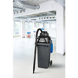 Komplettset Nass-Trockensauger, mit Werkzeugsteckdose, inkl. Großmülltonne für 120 l, 1 Patronenfilter & 1 Vliesfilter, blau