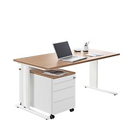 Komplettset PLANOVA BASIC, Schreibtisch B 1600 mm + Rollcontainer + Akzentleisten