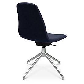 Konferenzsessel Topstar Sitness Life 1.1, dreh-/sitzhöhenverstellbar, ohne Armlehnen, B 460 x T 390 x H 450-480 mm, 4-Fußgestell, Alu matt & Stoff, d.blau
