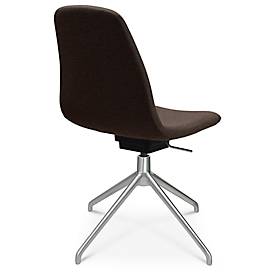 Konferenzsessel Topstar Sitness Life 1.1, dreh-/sitzhöhenverstellbar, ohne Armlehnen, B 460 x T 390 x H 450-480 mm, 4-Fußgestell, Alu matt & Stoff, d.braun