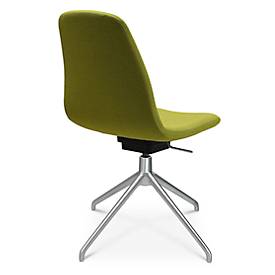 Konferenzsessel Topstar Sitness Life 1.1, dreh-/sitzhöhenverstellbar, ohne Armlehnen, B 460 x T 390 x H 450-480 mm, 4-Fußgestell, Alu matt & Stoff, gelb