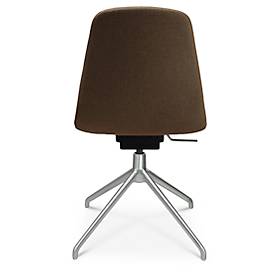 Konferenzsessel Topstar Sitness Life 1.1, dreh-/sitzhöhenverstellbar, ohne Armlehnen, B 460 x T 390 x H 450-480 mm, 4-Fußgestell, Alu matt & Stoff, h.braun