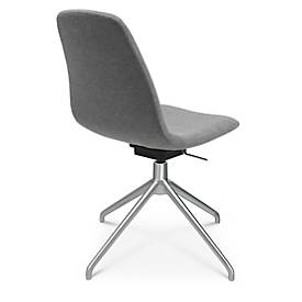 Konferenzsessel Topstar Sitness Life 1.1, dreh-/sitzhöhenverstellbar, ohne Armlehnen, B 460 x T 390 x H 450-480 mm, 4-Fußgestell, Alu matt & Stoff, h.grau