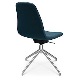 Konferenzsessel Topstar Sitness Life 1.1, dreh-/sitzhöhenverstellbar, ohne Armlehnen, B 460 x T 390 x H 450-480 mm, 4-Fußgestell, Alu matt & Stoff, petrol