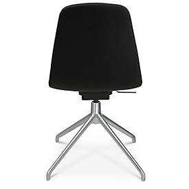 Konferenzsessel Topstar Sitness Life 1.1, dreh-/sitzhöhenverstellbar, ohne Armlehnen, B 460 x T 390 x H 450-480 mm, 4-Fußgestell, Alu matt & Stoff, schwarz