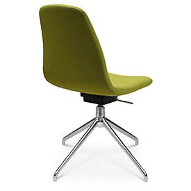 Konferenzsessel Topstar Sitness Life 1.1, dreh-/sitzhöhenverstellbar, ohne Armlehnen, B 460 x T 390 x H 450-480 mm, 4-Fußgestell, Alu poliert & Stoff, gelb