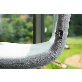 Konferenzsessel Topstar Sitness Life 1.1, dreh-/sitzhöhenverstellbar, ohne Armlehnen, B 460 x T 390 x H 450-480 mm, 4-Fußgestell, Alu poliert & Stoff, h.grau