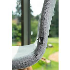 Konferenzsessel Topstar Sitness Life 1.1, dreh-/sitzhöhenverstellbar, ohne Armlehnen, B 460 x T 390 x H 450-480 mm, 4-Fußgestell, Alu poliert & Stoff, h.grau