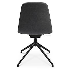 Konferenzsessel Topstar Sitness Life 1.1, dreh-/sitzhöhenverstellbar, ohne Armlehnen, B 460 x T 390 x H 450-480 mm, 4-Fußgestell, Alu schwarz-matt & Stoff, anthr.