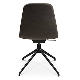 Konferenzsessel Topstar Sitness Life 1.1, dreh-/sitzhöhenverstellbar, ohne Armlehnen, B 460 x T 390 x H 450-480 mm, 4-Fußgestell, Alu schwarz-matt & Stoff, braun