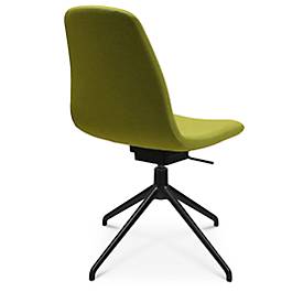 Konferenzsessel Topstar Sitness Life 1.1, dreh-/sitzhöhenverstellbar, ohne Armlehnen, B 460 x T 390 x H 450-480 mm, 4-Fußgestell, Alu schwarz-matt & Stoff, gelb