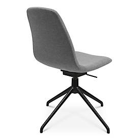 Konferenzsessel Topstar Sitness Life 1.1, dreh-/sitzhöhenverstellbar, ohne Armlehnen, B 460 x T 390 x H 450-480 mm, 4-Fußgestell, Alu schwarz-matt & Stoff, h.grau