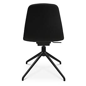 Konferenzsessel Topstar Sitness Life 1.1, dreh-/sitzhöhenverstellbar, ohne Armlehnen, B 460 x T 390 x H 450-480 mm, 4-Fußgestell, Alu schwarz-matt & Stoff, schwarz