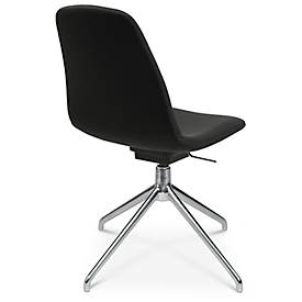 Konferenzsessel Topstar Sitness Life 1.1, dreh-/sitzhöhenverstellbar, ohne Armlehnen, B 460 x T 390 x H 480-510 mm, 4-Fußgestell, Stahl verchromt & Stoff, schwarz