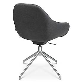 Konferenzsessel Topstar Sitness Life 2.0, dreh-/sitzhöhenverstellbar, Armlehnen, B 450 x T 390 x H 440-470 mm, 4-Fußgestell, Alu matt & Stoff, anthr.