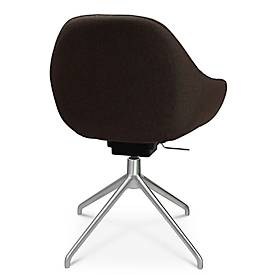 Konferenzsessel Topstar Sitness Life 2.0, dreh-/sitzhöhenverstellbar, Armlehnen, B 450 x T 390 x H 440-470 mm, 4-Fußgestell, Alu matt & Stoff, d.braun