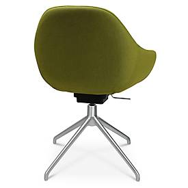 Konferenzsessel Topstar Sitness Life 2.0, dreh-/sitzhöhenverstellbar, Armlehnen, B 450 x T 390 x H 440-470 mm, 4-Fußgestell, Alu matt & Stoff, gelb