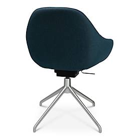 Konferenzsessel Topstar Sitness Life 2.0, dreh-/sitzhöhenverstellbar, Armlehnen, B 450 x T 390 x H 440-470 mm, 4-Fußgestell, Alu matt & Stoff, petrol