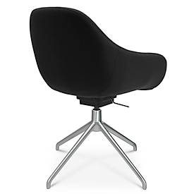 Konferenzsessel Topstar Sitness Life 2.0, dreh-/sitzhöhenverstellbar, Armlehnen, B 450 x T 390 x H 440-470 mm, 4-Fußgestell, Alu matt & Stoff, schwarz