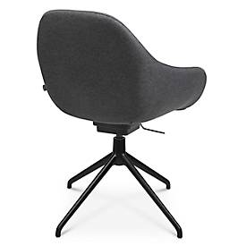 Konferenzsessel Topstar Sitness Life 2.0, dreh-/sitzhöhenverstellbar, Armlehnen, B 450 x T 460 x H 440-470 mm, 4-Fußgestell, Alu schwarz-matt & Stoff, anthr.