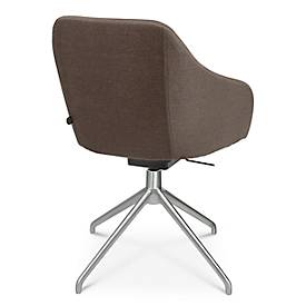 Konferenzsessel Topstar Sitness Life 2.1, dreh-/sitzhöhenverstellbar, Armlehnen, B 350-480 x T 460 x H 460-490 mm, 4-Fußgestell, Alu matt & Stoff, braun