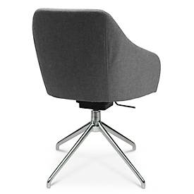 Konferenzsessel Topstar Sitness Life 2.1, dreh-/sitzhöhenverstellbar, Armlehnen, B 350-480 x T 460 x H 460-490 mm, 4-Fußgestell, Alu matt & Stoff, h.grau