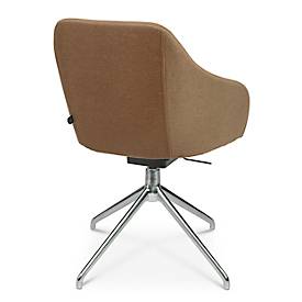 Konferenzsessel Topstar Sitness Life 2.1, dreh-/sitzhöhenverstellbar, Armlehnen, B 350-480 x T 460 x H 460-490 mm, 4-Fußgestell, Alu matt & Stoff, schwarz