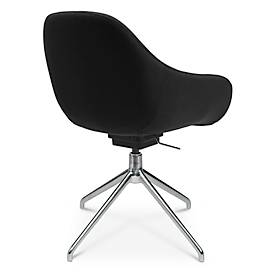 Konferenzsessel Topstar Sitness Life 2.1, dreh-/sitzhöhenverstellbar, Armlehnen, B 350-480 x T 460 x H 460-490 mm, 4-Fußgestell, Alu poliert & Stoff, anthr.