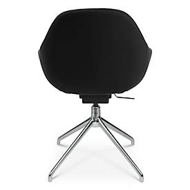 Konferenzsessel Topstar Sitness Life 2.1, dreh-/sitzhöhenverstellbar, Armlehnen, B 350-480 x T 460 x H 460-490 mm, 4-Fußgestell, Alu poliert & Stoff, h.grau