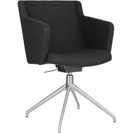 Konferenzstuhl Sitness 1.0, dreidimensionale Sitzfläche, höhenverstellbar, drehbar, anthrazit