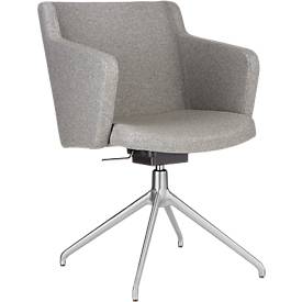 Konferenzstuhl Sitness 1.0, dreidimensionale Sitzfläche, höhenverstellbar, drehbar, hellgrau