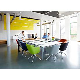 Konferenzstuhl Sitness 1.0, dreidimensionale Sitzfläche, höhenverstellbar, drehbar, hellgrau