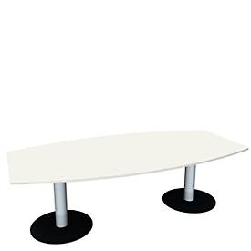 Konferenztisch, B 2400 mm, weiß
