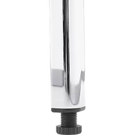Konferenztisch, bis 4 Personen, Rechteck, 4-Fuß Quadratrohr, B 1200 x T 800 x H 720 mm, lichtgrau/chromsilber
