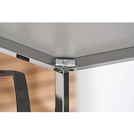 Konferenztisch, bis 6 Personen, Rechteck, 4-Fuß Quadratrohr, B 1600 x T 800 x H 720 mm, Buche/chromsilber